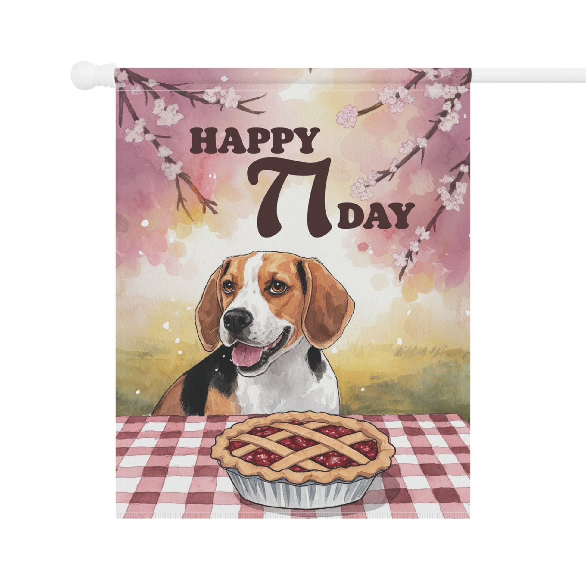 Printify Home Decor Beagle Pi Day Yard Flag, Valentines Day Home Decorative Garden, Funny Dog Lovers