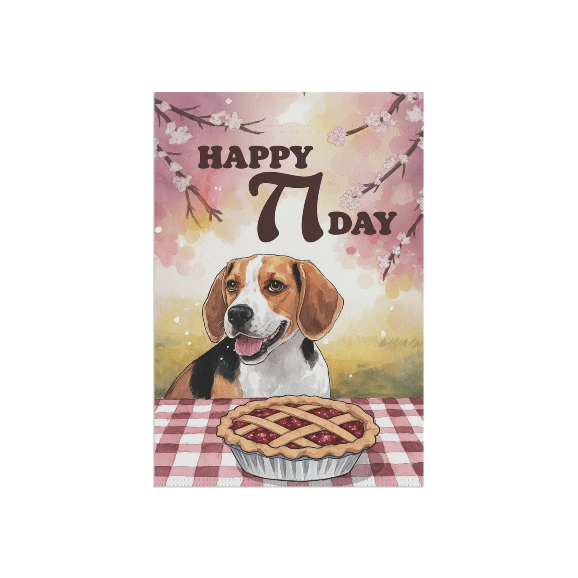 Printify Home Decor Beagle Pi Day Yard Flag, Valentines Day Home Decorative Garden, Funny Dog Lovers
