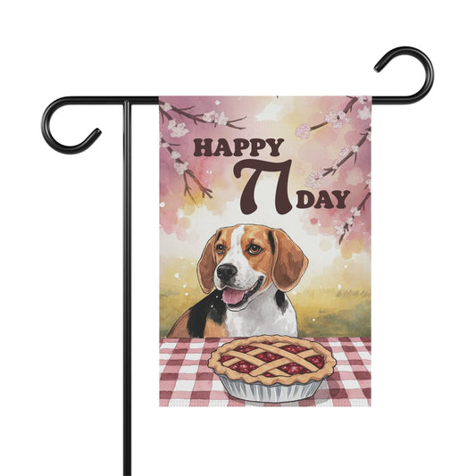 Printify Home Decor 12'' × 18'' Beagle Pi Day Yard Flag, Valentines Day Home Decorative Garden, Funny Dog Lovers