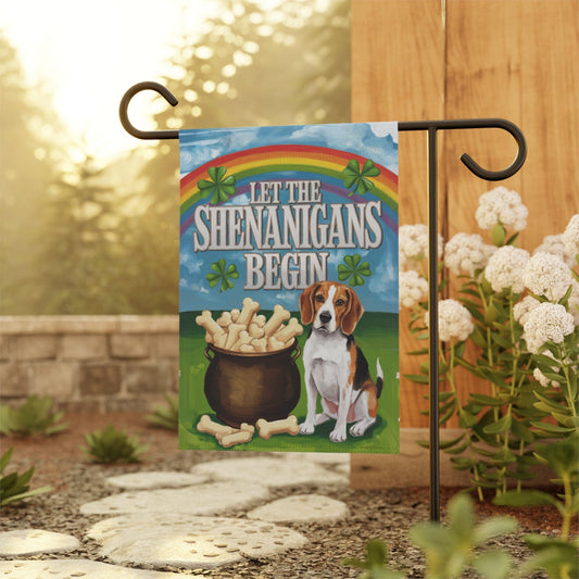 Printify Home Decor Beagle Saint Patricks Day Yard Flag, Home Decorative Garden, Funny Dog