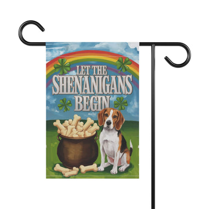 Printify Home Decor Beagle Saint Patricks Day Yard Flag, Home Decorative Garden, Funny Dog