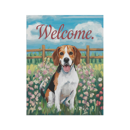 Printify Home Decor Beagle Welcome Yard Flag, Valentines Day Home Decorative Garden, Dog Lover