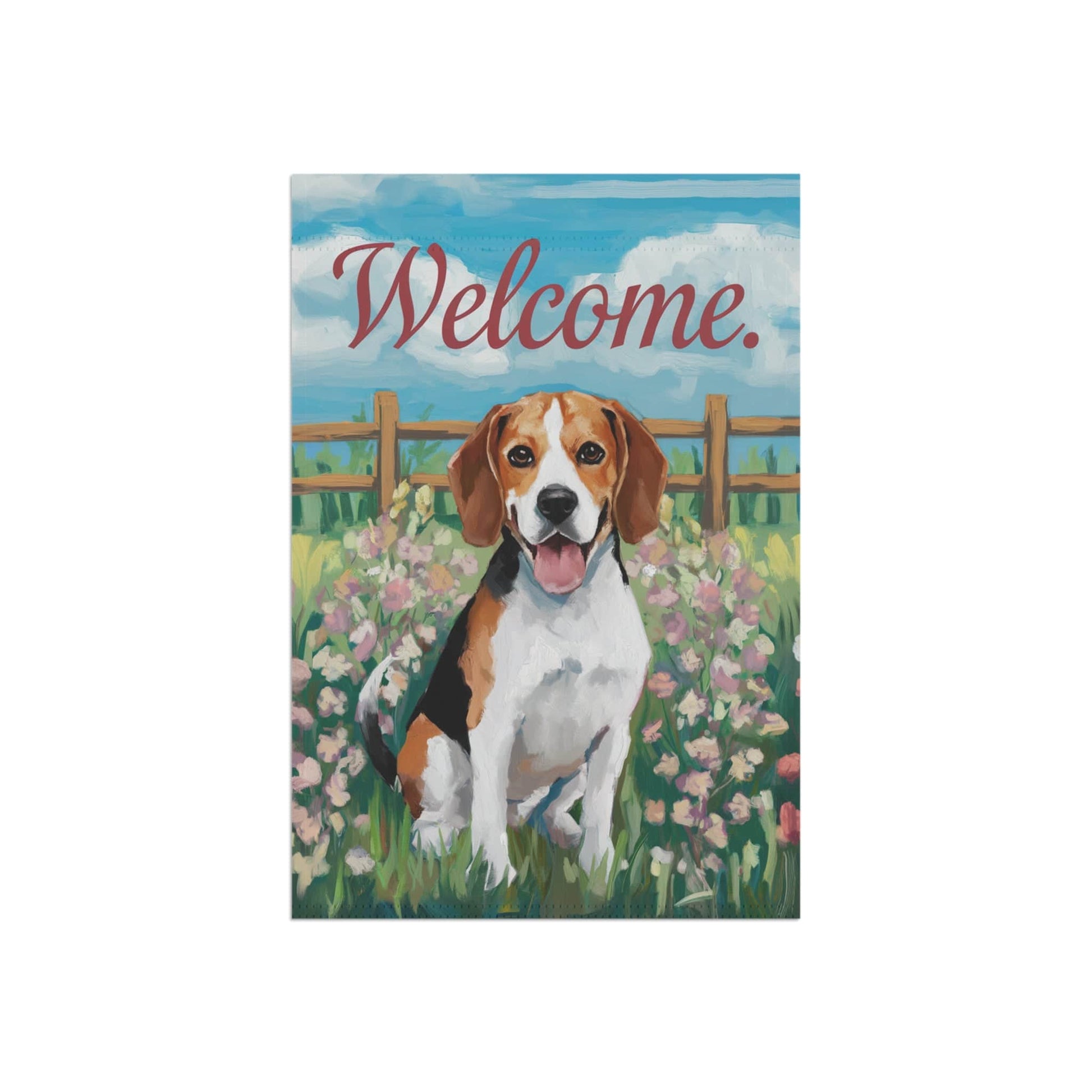 Printify Home Decor Beagle Welcome Yard Flag, Valentines Day Home Decorative Garden, Dog Lover