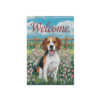 Printify Home Decor Beagle Welcome Yard Flag, Valentines Day Home Decorative Garden, Dog Lover