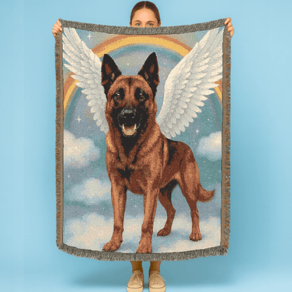 Printify Blanket Belgian Malinois Angel Woven Blanket