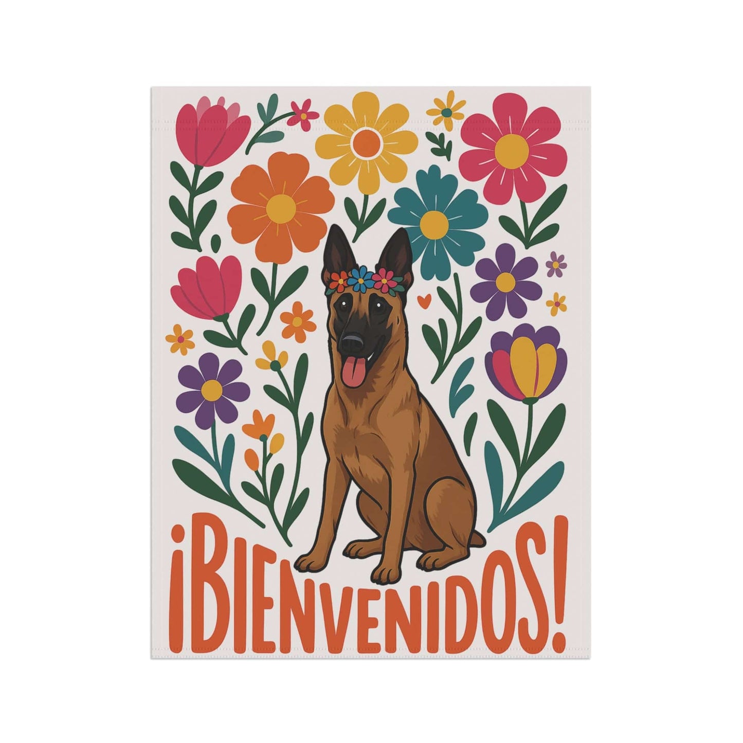 Printify Home Decor Belgian Malinois Dog Garden Flag, Spanish Front Yard Decor, Outdoor Spring Decoration