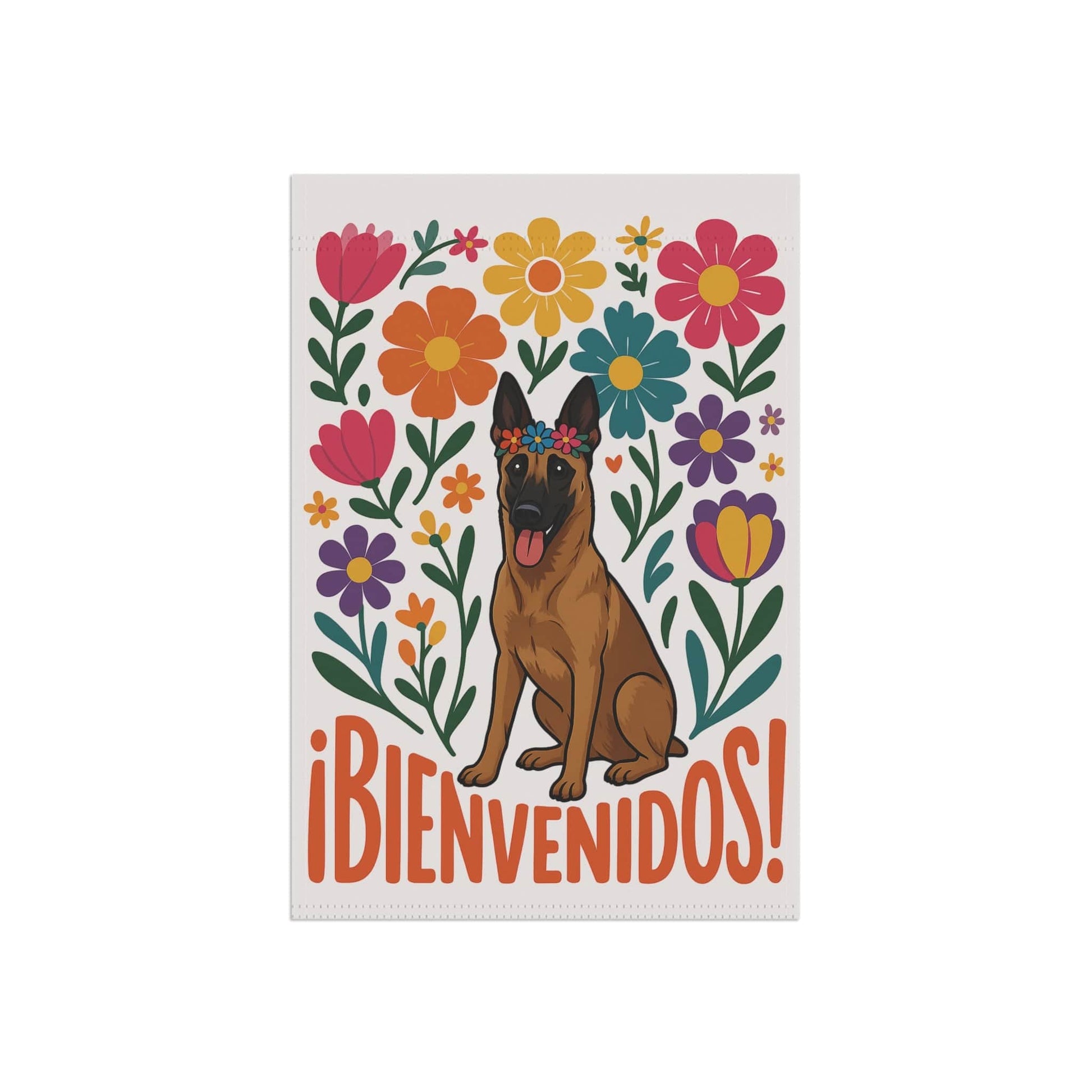 Printify Home Decor Belgian Malinois Dog Garden Flag, Spanish Front Yard Decor, Outdoor Spring Decoration