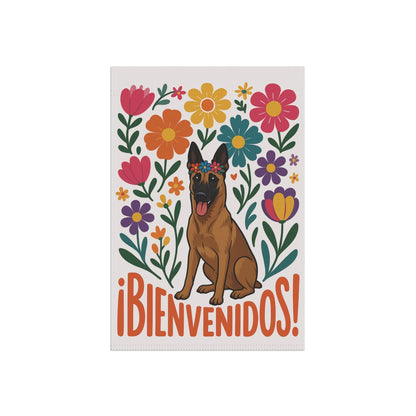 Printify Home Decor Belgian Malinois Dog Garden Flag, Spanish Front Yard Decor, Outdoor Spring Decoration