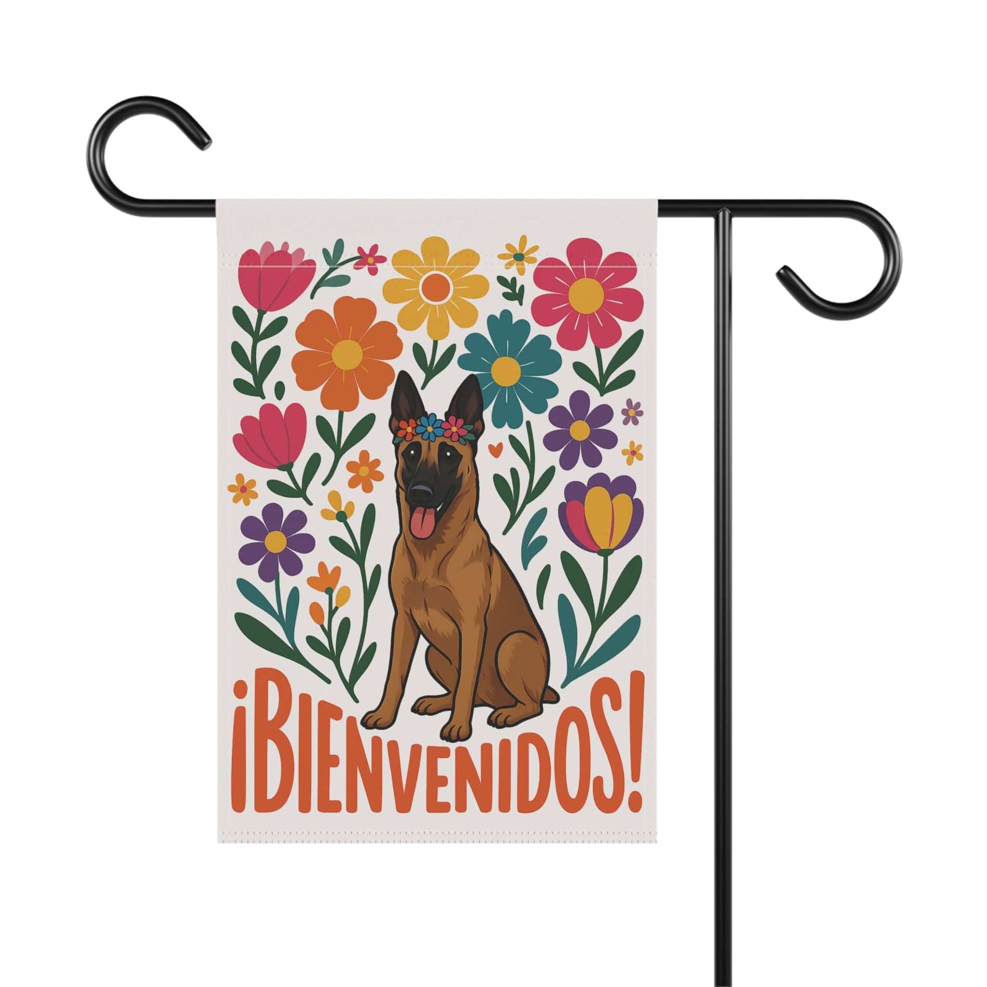 Printify Home Decor Belgian Malinois Dog Garden Flag, Spanish Front Yard Decor, Outdoor Spring Decoration