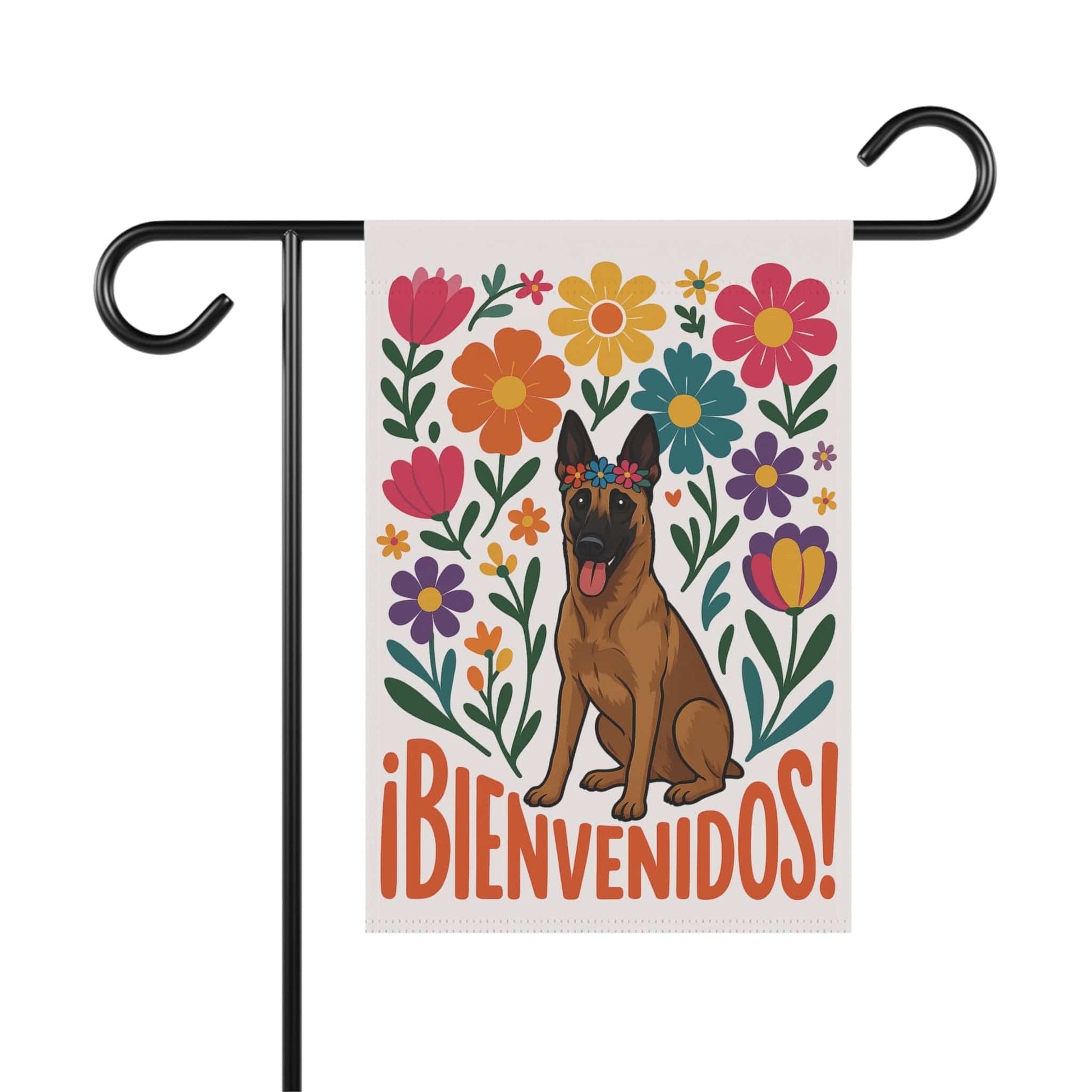 Printify Home Decor 12'' × 18'' Belgian Malinois Dog Garden Flag, Spanish Front Yard Decor, Outdoor Spring Decoration