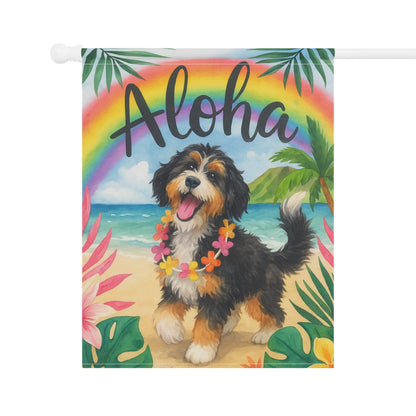 Printify Garden Flag Bernedoodle Aloha Garden Flag