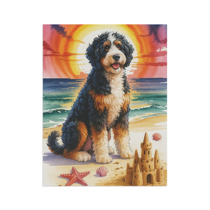 Printify Garden Flag Bernedoodle Beach Garden Flag
