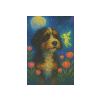 Printify Garden Flag Bernedoodle Fairy Garden Flag