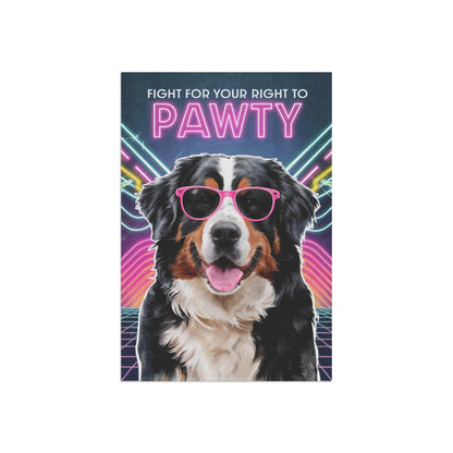 Printify Garden Flag Bernese Mountain Dog, 80s Party Retro-Futuristic Garden Flag, Front Yard Spring
