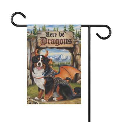 Printify Garden Flag Bernese Mountain Dog Dragon Garden Flag