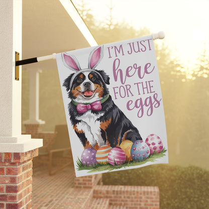 Printify Garden Flag Bernese Mountain Dog Easter Bunny Garden Flag