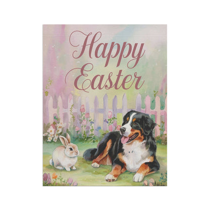 Printify Garden Flag Bernese Mountain Dog Easter Garden Flag