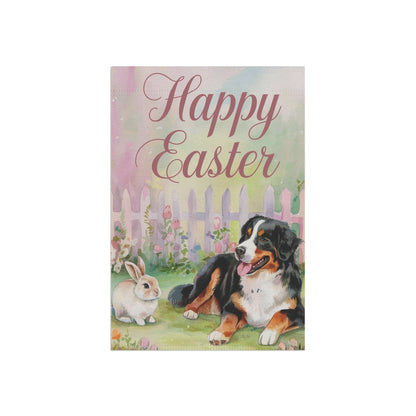 Printify Garden Flag Bernese Mountain Dog Easter Garden Flag