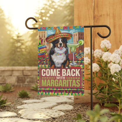 Printify Garden Flag Bernese Mountain Dog Garden Flag, Cinco de Mayo Fiesta, Margarita Drinking Decor, Front Yard Decor, Gardener Gift, Funny garden flag