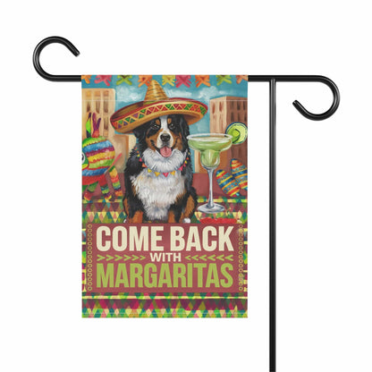 Printify Garden Flag Bernese Mountain Dog Garden Flag, Cinco de Mayo Fiesta, Margarita Drinking Decor, Front Yard Decor, Gardener Gift, Funny garden flag
