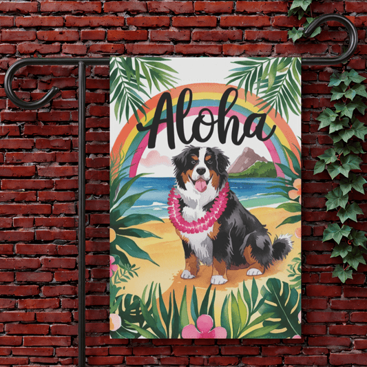 Printify Garden Flag 12'' × 18'' Bernese Mountain Dog Hawaii Garden Flag