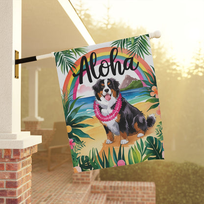 Printify Garden Flag Bernese Mountain Dog Hawaii Garden Flag