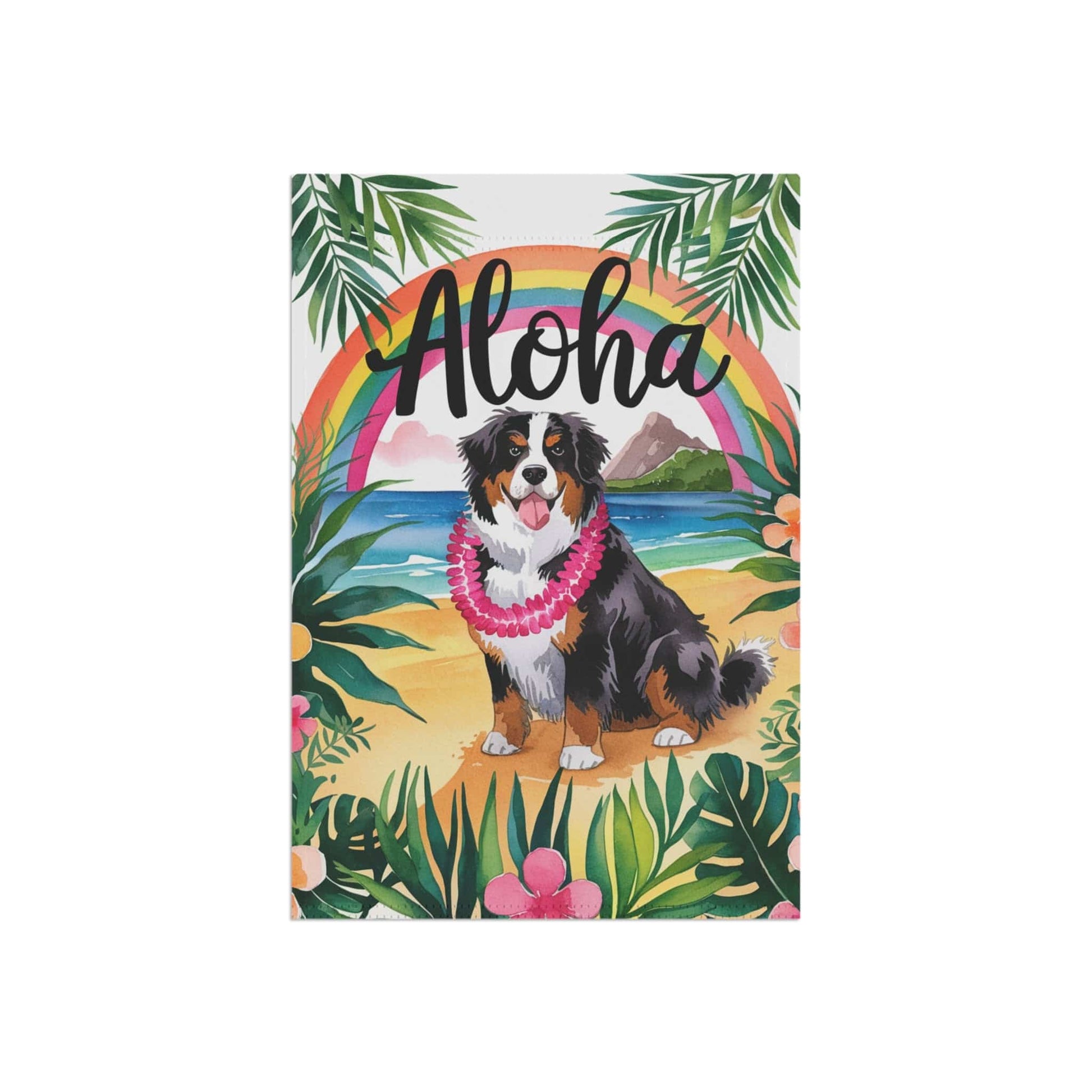 Printify Garden Flag Bernese Mountain Dog Hawaii Garden Flag