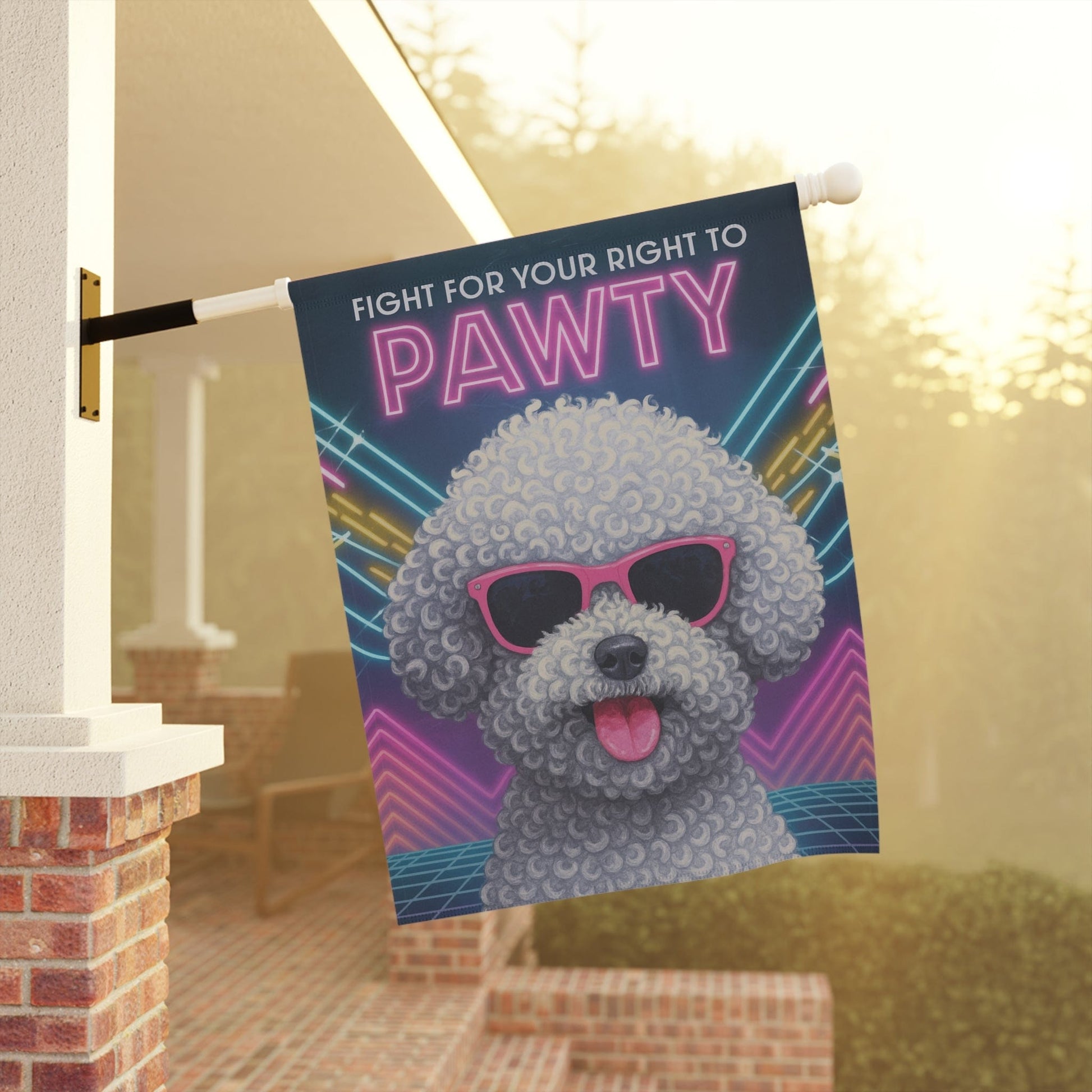 Printify Garden Flag Bichon Frise 80s Garden Flag