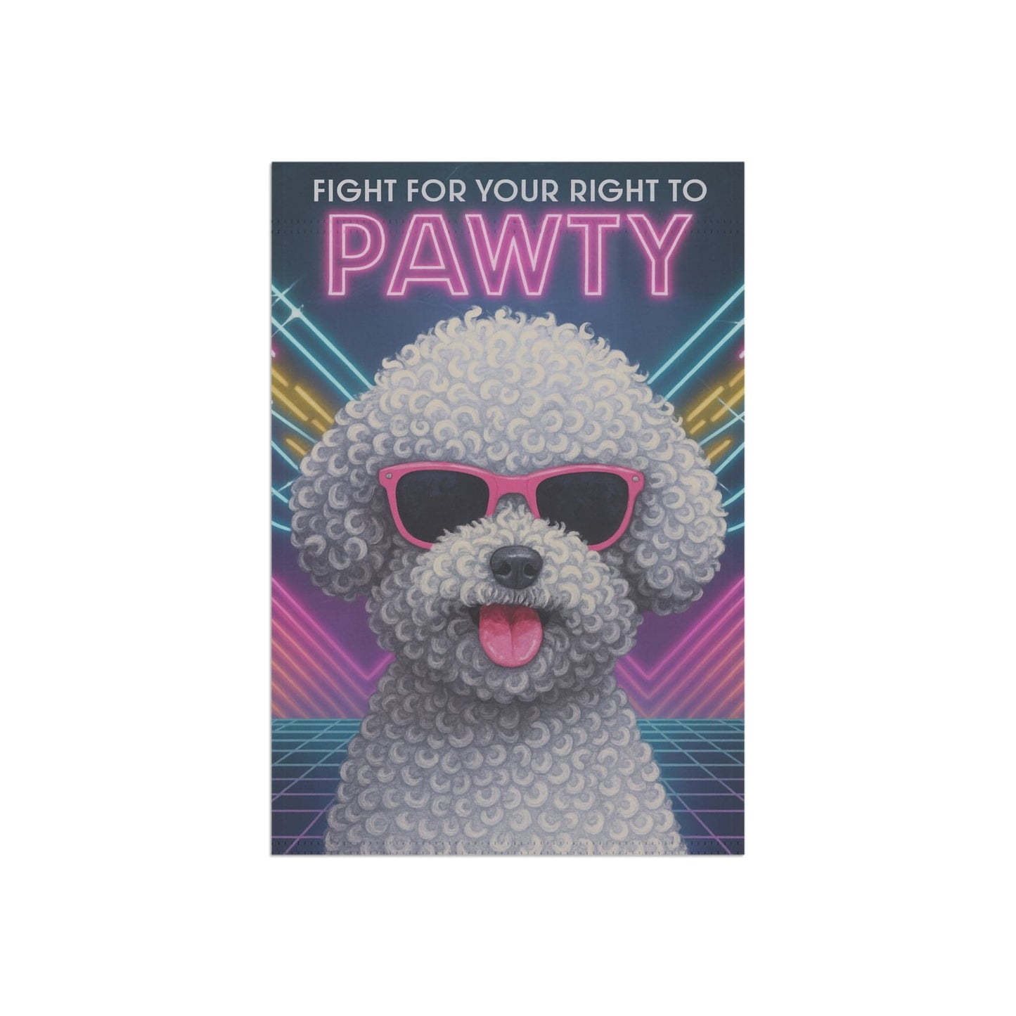 Printify Garden Flag Bichon Frise 80s Garden Flag