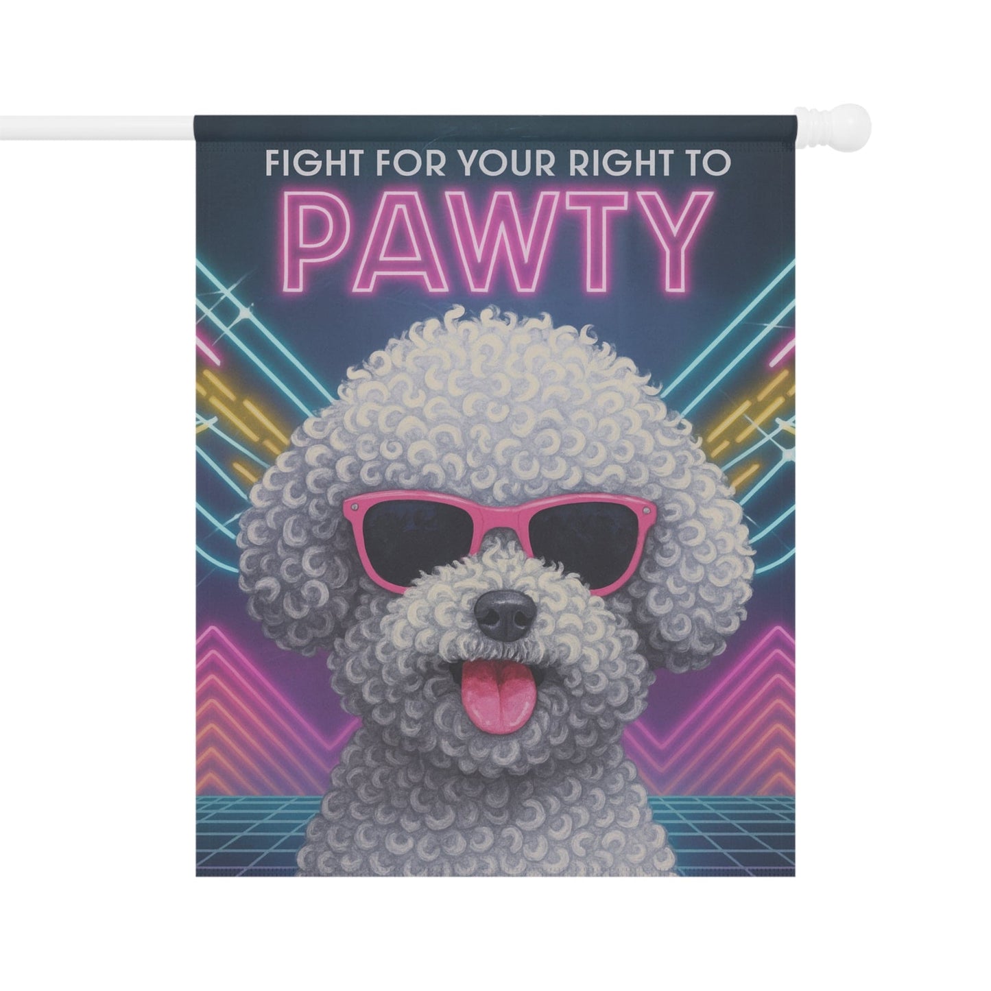 Printify Garden Flag Bichon Frise 80s Garden Flag