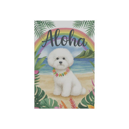 Bichon Frise Aloha Garden Flag