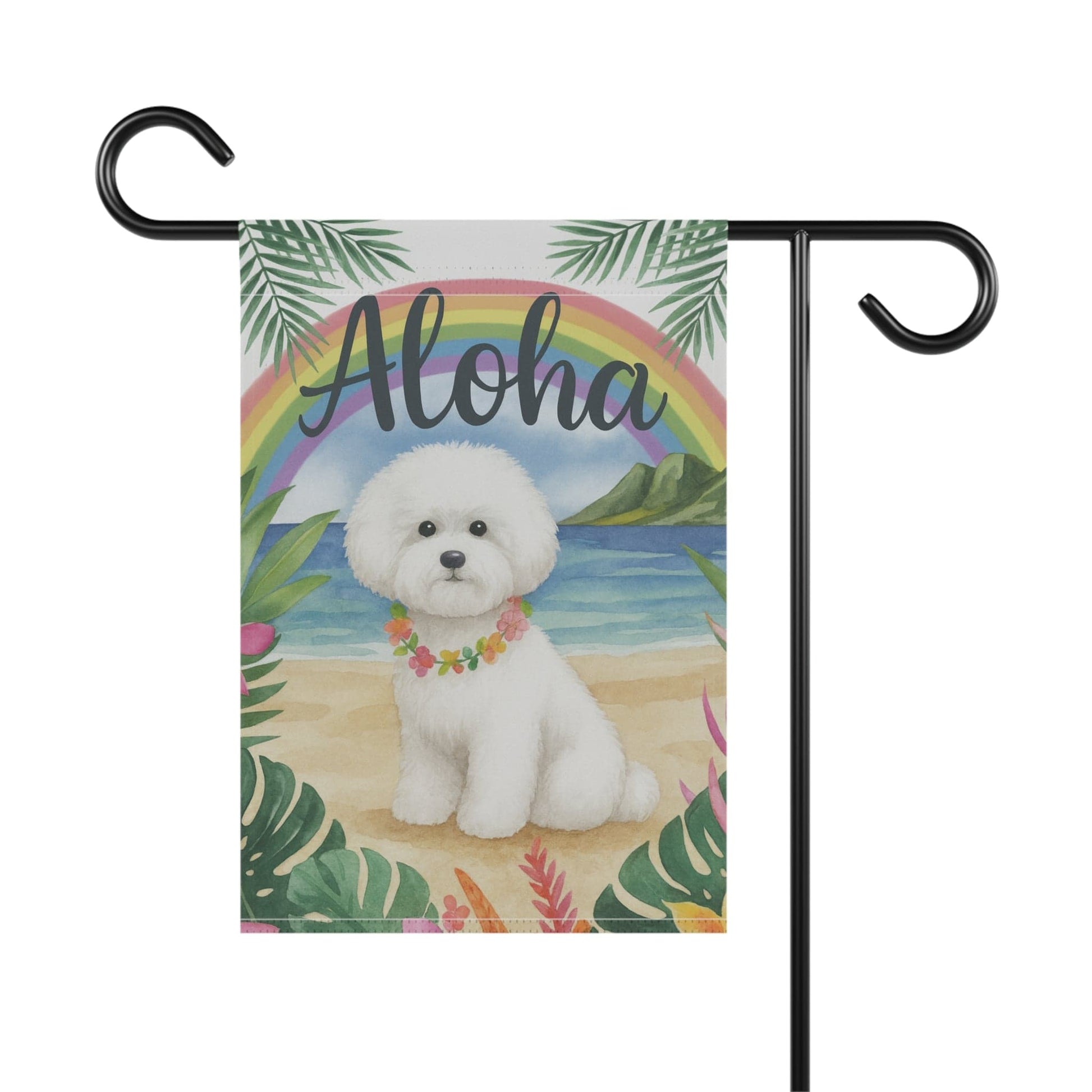 Bichon Frise Aloha Garden Flag