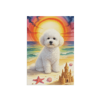 Printify Home Decor Bichon Frise Beach Garden Flag