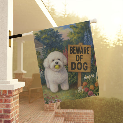 Bichon Frise Beware of Dog Garden Flag