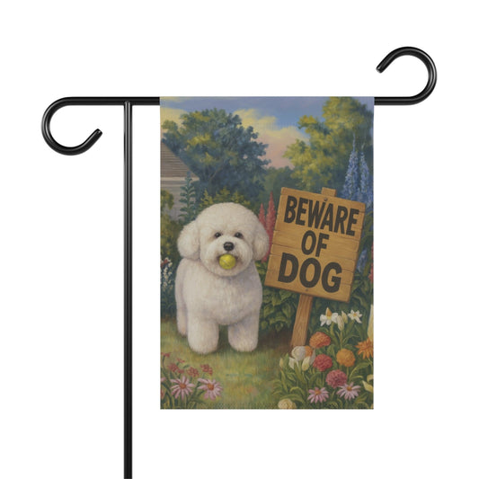Bichon Frise Beware of Dog Garden Flag