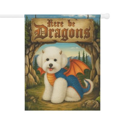 Printify Garden Flag Bichon Frise Dragon Garden Flag