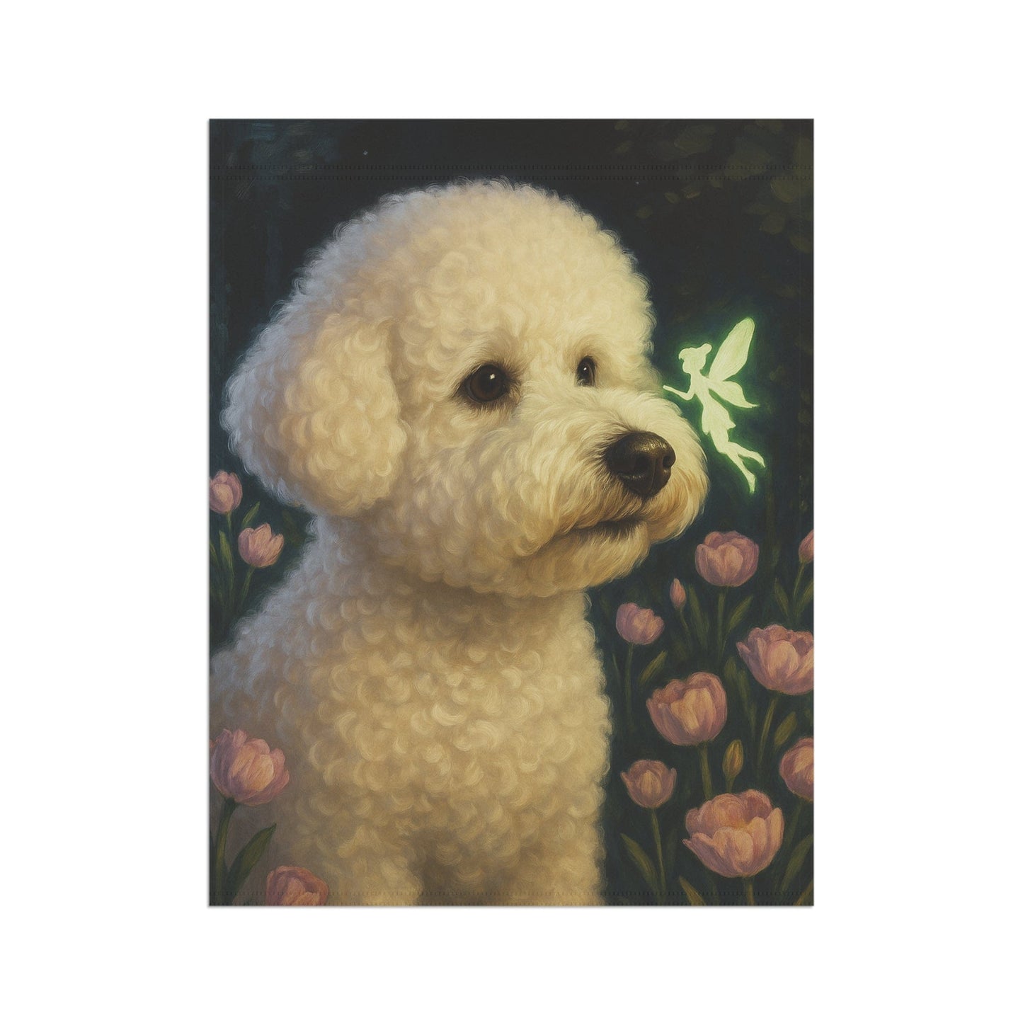 Printify Garden Flag Bichon Frise Fairy Garden Flag