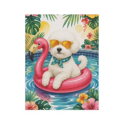 Printify Home Decor Bichon Frise Floatie Garden Flag