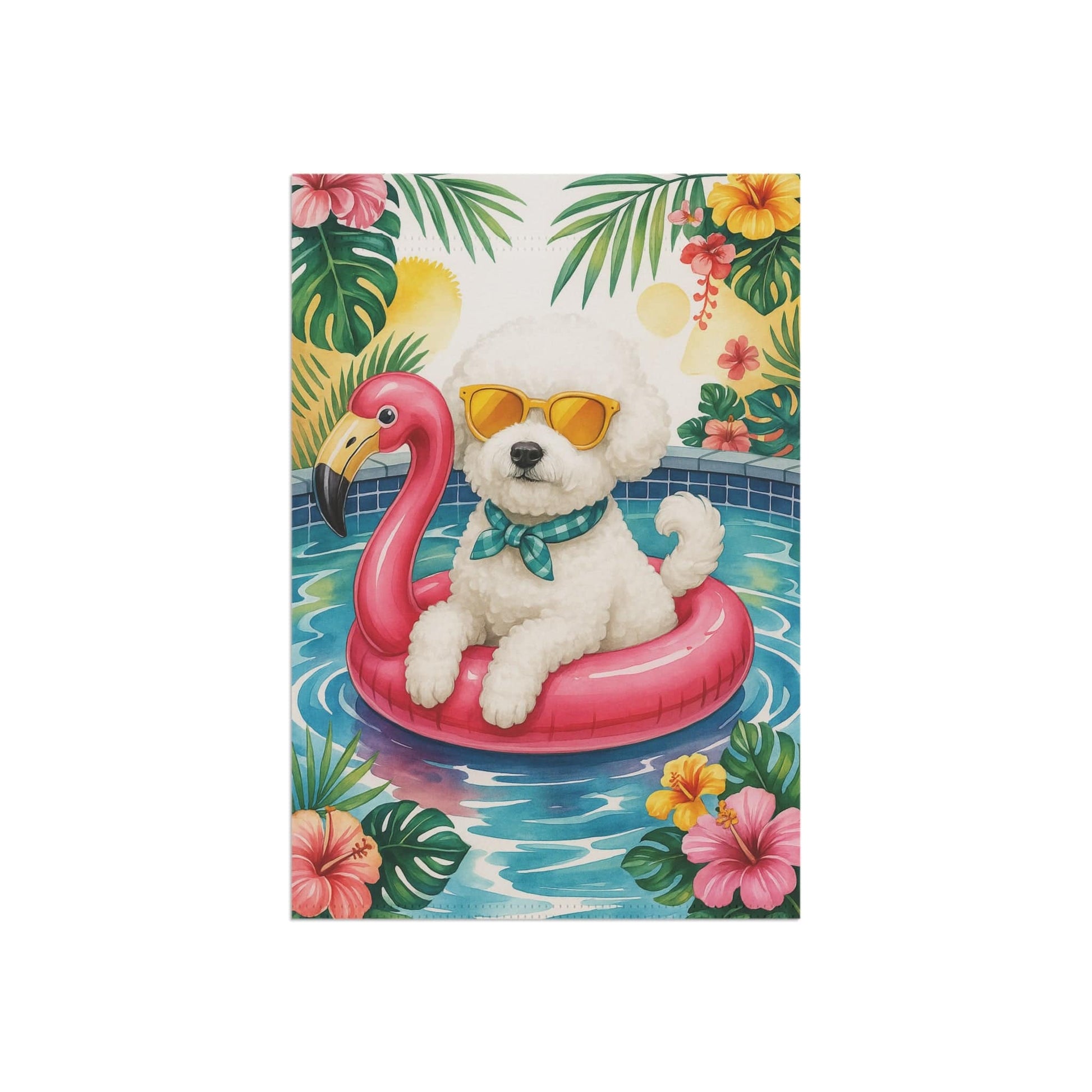 Printify Home Decor Bichon Frise Floatie Garden Flag