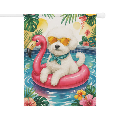 Printify Home Decor 24.5'' × 32'' Bichon Frise Floatie Garden Flag