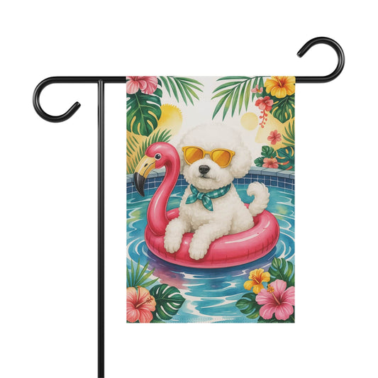 Printify Home Decor 12'' × 18'' Bichon Frise Floatie Garden Flag