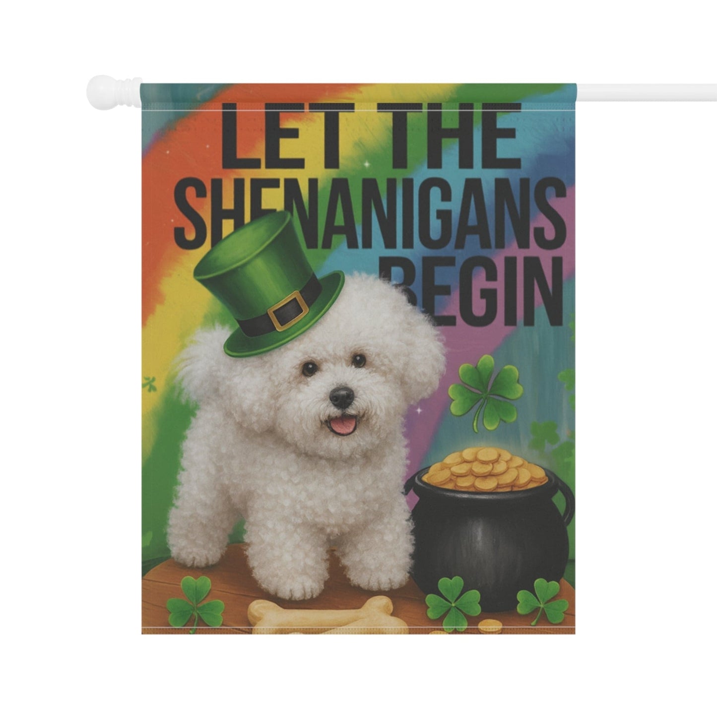 Printify Garden Flag Bichon Frise Saint Patricks Garden Flag