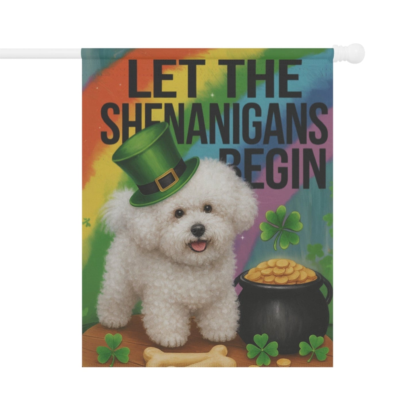 Printify Garden Flag Bichon Frise Saint Patricks Garden Flag