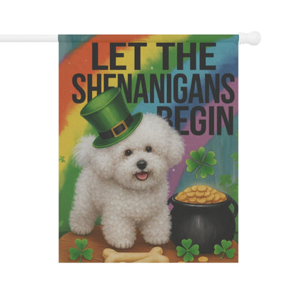Printify Garden Flag Bichon Frise Saint Patricks Garden Flag