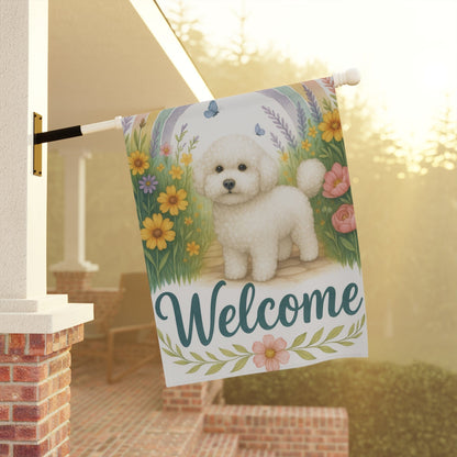 Bichon Frise Welcome Garden Flag