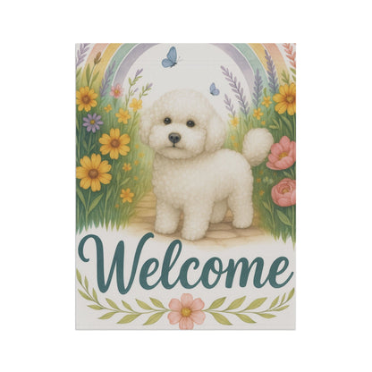 Bichon Frise Welcome Garden Flag