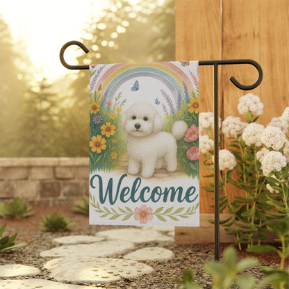 Bichon Frise Welcome Garden Flag