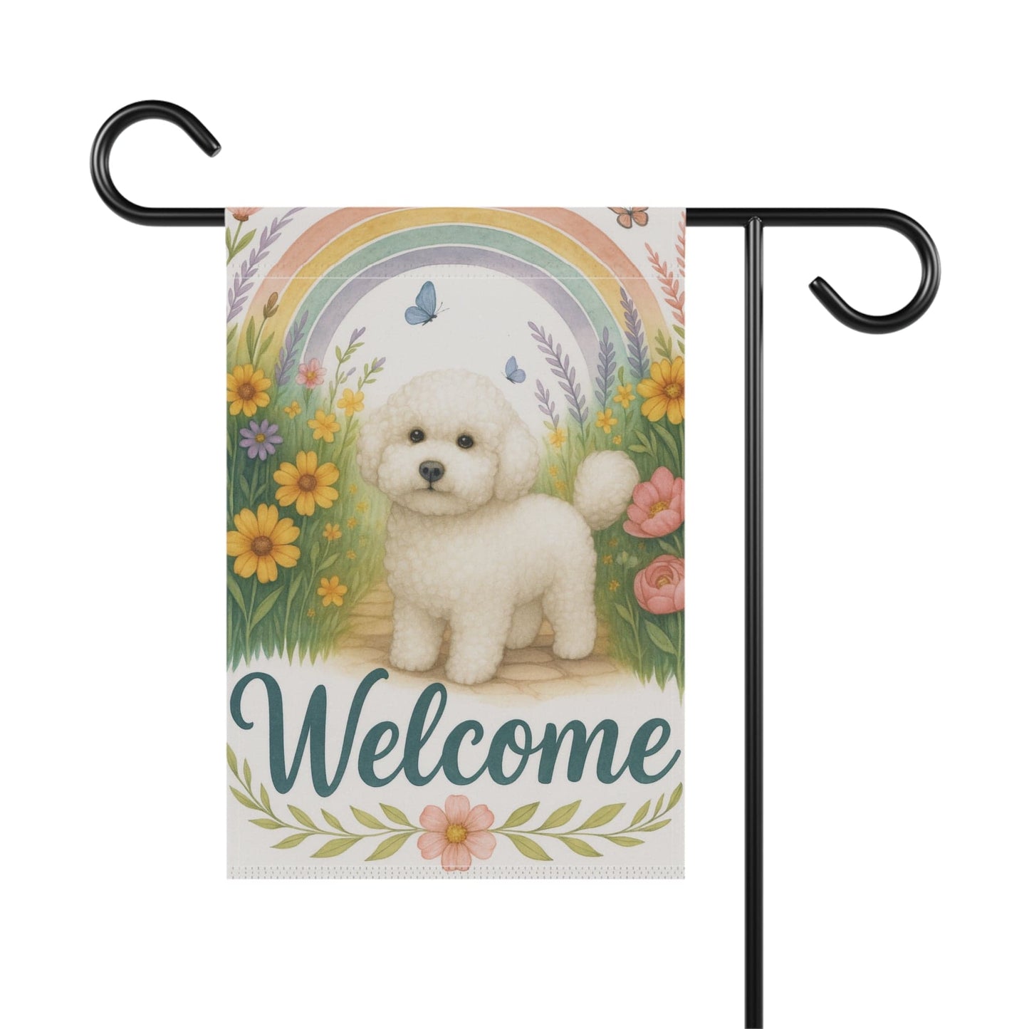 Bichon Frise Welcome Garden Flag