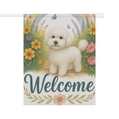 Bichon Frise Welcome Garden Flag