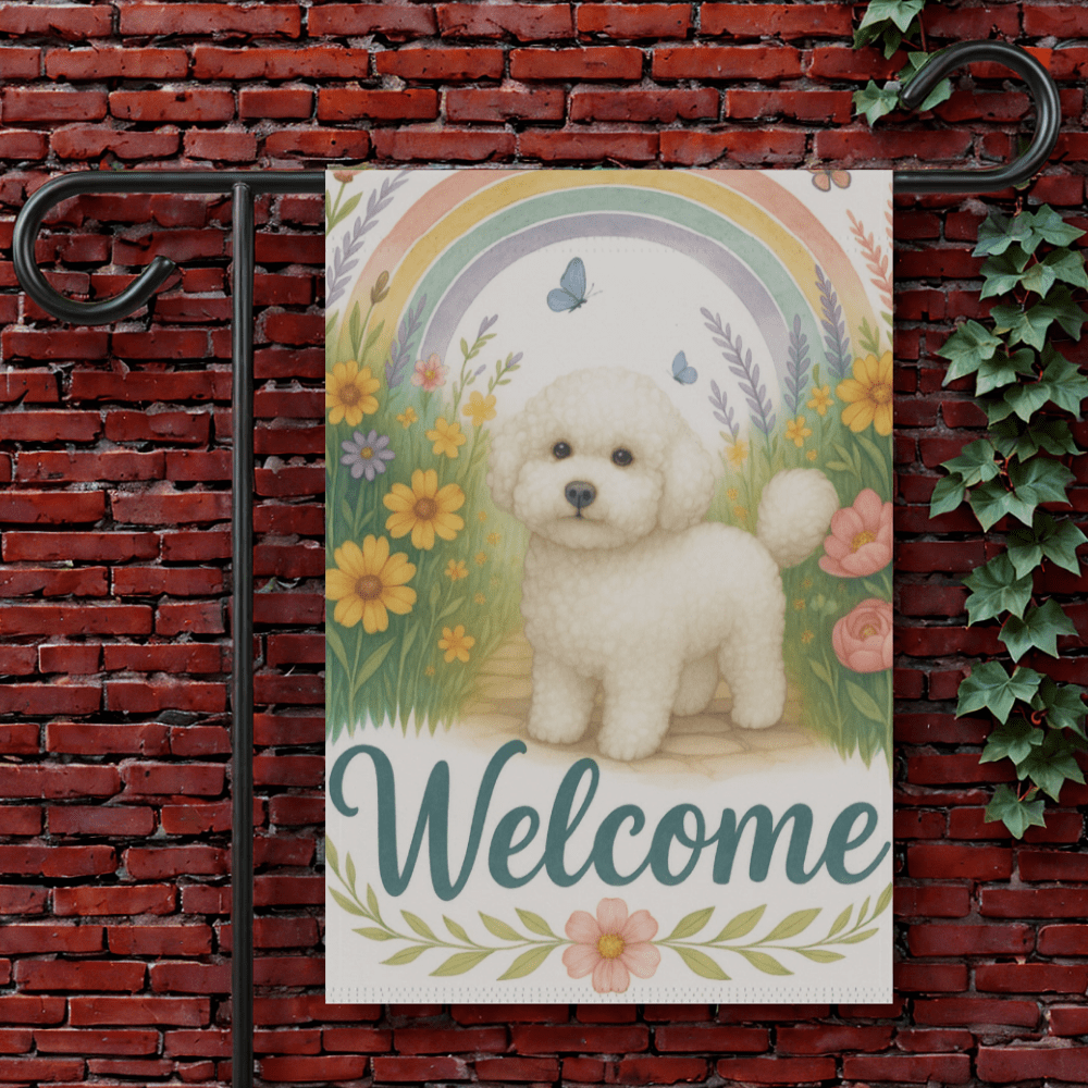 Bichon Frise Welcome Garden Flag 12'' × 18''